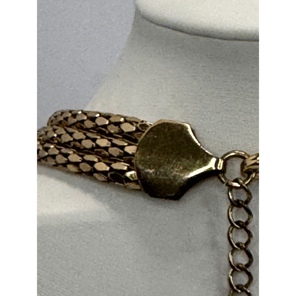 Estate Vintage Gold Tone Multi Strand Liquid Mesh Cable Knot Necklace Art Deco - Picture 4 of 6